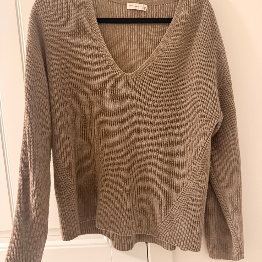 Gentle Fawn Taupe V-Neck Sweater - Picture 1 of 3
